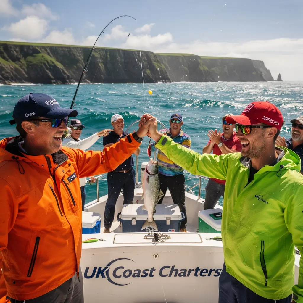 Close-up of a fishing rod and reel with a tackle box in the background.
