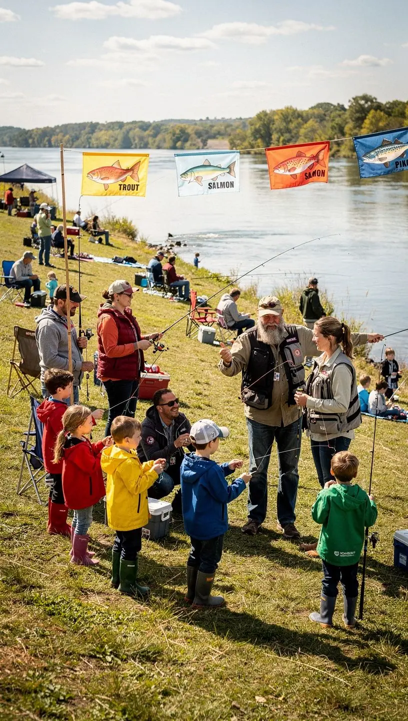 An instructional guide on fishing techniques, featuring step-by-step illustrations and tips for beginners.